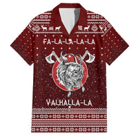 Vikings Fa La La La Christmas Family Matching Off The Shoulder Long Sleeve Dress and Hawaiian Shirt Xmas Holiday Patterns - Wonder Print Shop