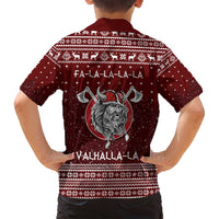 Vikings Fa La La La Christmas Family Matching Off Shoulder Maxi Dress and Hawaiian Shirt Xmas Holiday Patterns - Wonder Print Shop