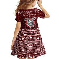 Vikings Fa La La La Christmas Family Matching Off Shoulder Maxi Dress and Hawaiian Shirt Xmas Holiday Patterns - Wonder Print Shop