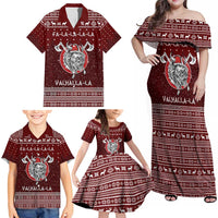 Vikings Fa La La La Christmas Family Matching Off Shoulder Maxi Dress and Hawaiian Shirt Xmas Holiday Patterns - Wonder Print Shop