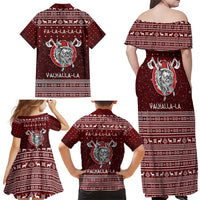 Vikings Fa La La La Christmas Family Matching Off Shoulder Maxi Dress and Hawaiian Shirt Xmas Holiday Patterns - Wonder Print Shop