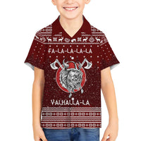Vikings Fa La La La Christmas Family Matching Off Shoulder Maxi Dress and Hawaiian Shirt Xmas Holiday Patterns - Wonder Print Shop