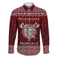 Vikings Fa La La La Christmas Family Matching Off Shoulder Short Dress and Hawaiian Shirt Xmas Holiday Patterns - Wonder Print Shop