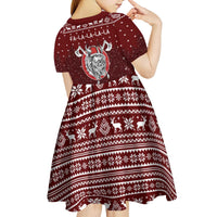 Vikings Fa La La La Christmas Kid Short Sleeve Dress Xmas Holiday Patterns - Wonder Print Shop