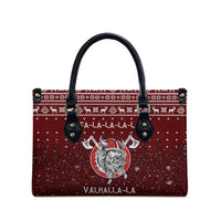 Vikings Fa La La La Christmas Leather Bag Xmas Holiday Patterns - Wonder Print Shop