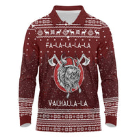 Vikings Fa La La La Christmas Long Sleeve Polo Shirt Xmas Holiday Patterns - Wonder Print Shop