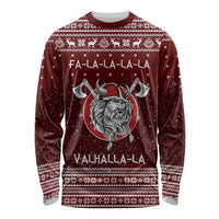 Vikings Fa La La La Christmas Long Sleeve Shirt Xmas Holiday Patterns - Wonder Print Shop