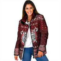 Vikings Fa La La La Christmas Padded Jacket Xmas Holiday Patterns - Wonder Print Shop
