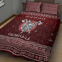 Vikings Fa La La La Christmas Quilt Bed Set Xmas Holiday Patterns - Wonder Print Shop