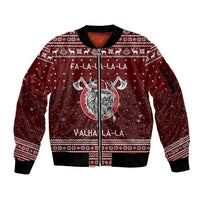 Vikings Fa La La La Christmas Sleeve Zip Bomber Jacket Xmas Holiday Patterns - Wonder Print Shop