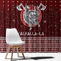 Vikings Fa La La La Christmas Window Curtain Xmas Holiday Patterns - Wonder Print Shop