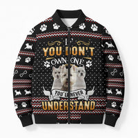 West Highland White Terrier Christmas Bomber Puffer Jacket Xmas Holiday Patterns - Wonder Print Shop