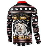 West Highland White Terrier Christmas Button Sweatshirt Xmas Holiday Patterns - Wonder Print Shop