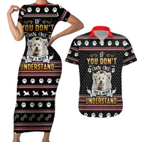 West Highland White Terrier Christmas Couples Matching Short Sleeve Bodycon Dress and Hawaiian Shirt Xmas Holiday Patterns - Wonder Print Shop