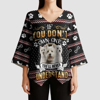 West Highland White Terrier Christmas Kimono Sleeve Blouse Xmas Holiday Patterns - Wonder Print Shop