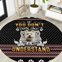 West Highland White Terrier Christmas Round Carpet Xmas Holiday Patterns - Wonder Print Shop
