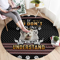 West Highland White Terrier Christmas Round Carpet Xmas Holiday Patterns - Wonder Print Shop
