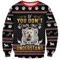 West Highland White Terrier Christmas Sweatshirt Xmas Holiday Patterns - Wonder Print Shop