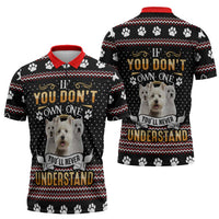 West Highland White Terrier Christmas Zipper Polo Shirt Xmas Holiday Patterns - Wonder Print Shop