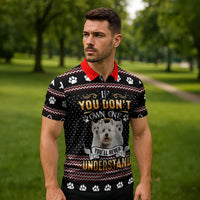 West Highland White Terrier Christmas Zipper Polo Shirt Xmas Holiday Patterns - Wonder Print Shop