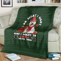 West Highland White Terrier Christmas Blanket Xmas Holiday Patterns - Wonder Print Shop