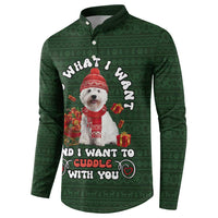 West Highland White Terrier Christmas Button Sweatshirt Xmas Holiday Patterns - Wonder Print Shop