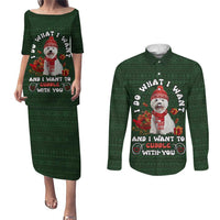West Highland White Terrier Christmas Couples Matching Puletasi and Long Sleeve Button Shirt Xmas Holiday Patterns - Wonder Print Shop