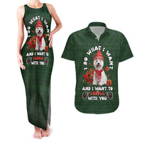 West Highland White Terrier Christmas Couples Matching Tank Maxi Dress and Hawaiian Shirt Xmas Holiday Patterns - Wonder Print Shop