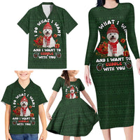 West Highland White Terrier Christmas Family Matching Long Sleeve Bodycon Dress and Hawaiian Shirt Xmas Holiday Patterns - Wonder Print Shop