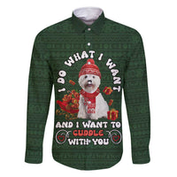 West Highland White Terrier Christmas Family Matching Long Sleeve Bodycon Dress and Hawaiian Shirt Xmas Holiday Patterns - Wonder Print Shop