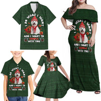 West Highland White Terrier Christmas Family Matching Off Shoulder Maxi Dress and Hawaiian Shirt Xmas Holiday Patterns - Wonder Print Shop