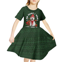 West Highland White Terrier Christmas Kid Short Sleeve Dress Xmas Holiday Patterns - Wonder Print Shop