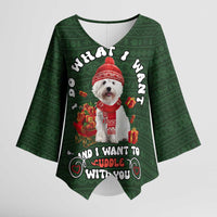 West Highland White Terrier Christmas Kimono Sleeve Blouse Xmas Holiday Patterns - Wonder Print Shop