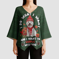 West Highland White Terrier Christmas Kimono Sleeve Blouse Xmas Holiday Patterns - Wonder Print Shop
