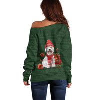 West Highland White Terrier Christmas Off Shoulder Sweater Xmas Holiday Patterns - Wonder Print Shop