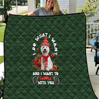 West Highland White Terrier Christmas Quilt Xmas Holiday Patterns - Wonder Print Shop
