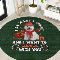 West Highland White Terrier Christmas Round Carpet Xmas Holiday Patterns - Wonder Print Shop
