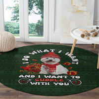 West Highland White Terrier Christmas Round Carpet Xmas Holiday Patterns - Wonder Print Shop