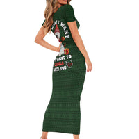 West Highland White Terrier Christmas Short Sleeve Bodycon Dress Xmas Holiday Patterns - Wonder Print Shop