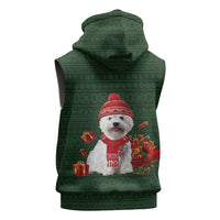 West Highland White Terrier Christmas Sleeveless Zip Hoodie Xmas Holiday Patterns - Wonder Print Shop