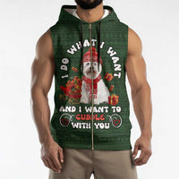 West Highland White Terrier Christmas Sleeveless Zip Hoodie Xmas Holiday Patterns - Wonder Print Shop