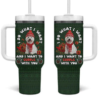West Highland White Terrier Christmas Tumbler With Handle Xmas Holiday Patterns - Wonder Print Shop