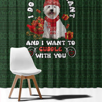 West Highland White Terrier Christmas Window Curtain Xmas Holiday Patterns - Wonder Print Shop