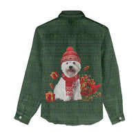 West Highland White Terrier Christmas Women Casual Shirt Xmas Holiday Patterns - Wonder Print Shop