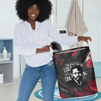 Steve Biko Laundry Basket with Black Consciousness Portrait, Power Fist Symbol and Red-Black Freedom - Wonder Print Shop