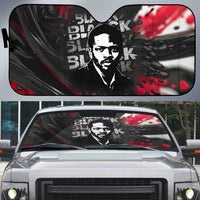 Steve Biko Auto Sun Shade with Black Consciousness Portrait, Power Fist Symbol and Red-Black Freedom - Wonder Print Shop