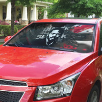 Steve Biko Auto Sun Shade with Black Consciousness Portrait, Power Fist Symbol and Red-Black Freedom - Wonder Print Shop