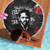 Steve Biko Beach Blanket with Black Consciousness Portrait, Power Fist Symbol and Red-Black Freedom - Wonder Print Shop