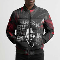 Steve Biko Bomber Puffer Jacket with Black Consciousness Portrait, Power Fist Symbol and Red-Black Freedom - Wonder Print Shop