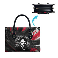 Steve Biko Leather Bag with Black Consciousness Portrait, Power Fist Symbol and Red-Black Freedom - Wonder Print Shop